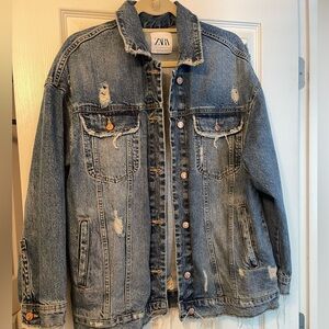 Zara Distressed Denim Jacket
